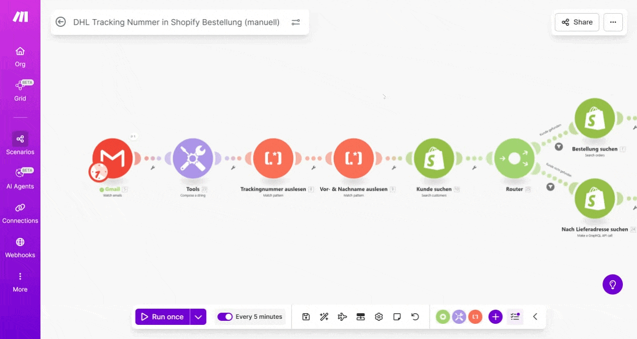 Shopify Automation mit Make.com Showcase